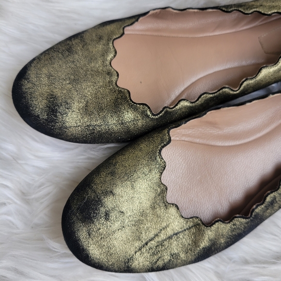 Chloe Lauren Scalloped Ballet Flats 39 - Picture 3 of 10
